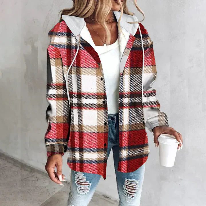Women's Loose Checked Cardigan Sweater