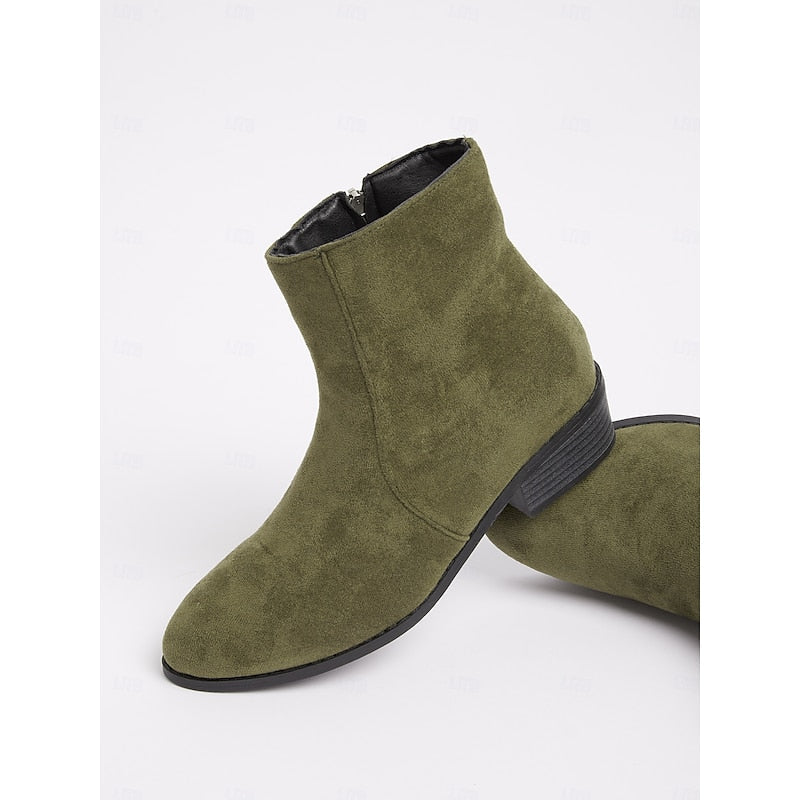 Women's Tailored Ankle Booties with Low Block Heel