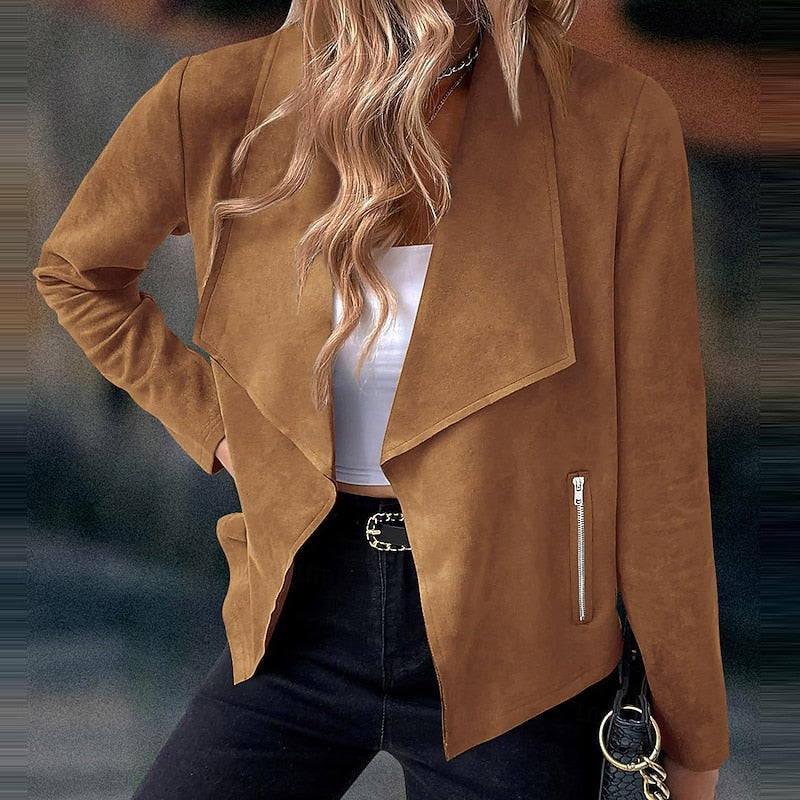 Women's Elegant Cascading Open Jacket for Layering