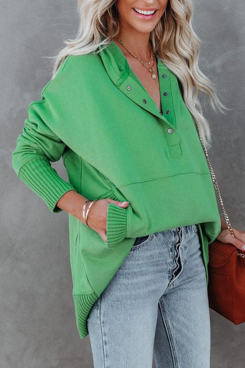 Women's Roomy Snap-Button Hoodie Pullover
