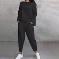 Women's Loose Casual Top Ankle Pants Matching Set