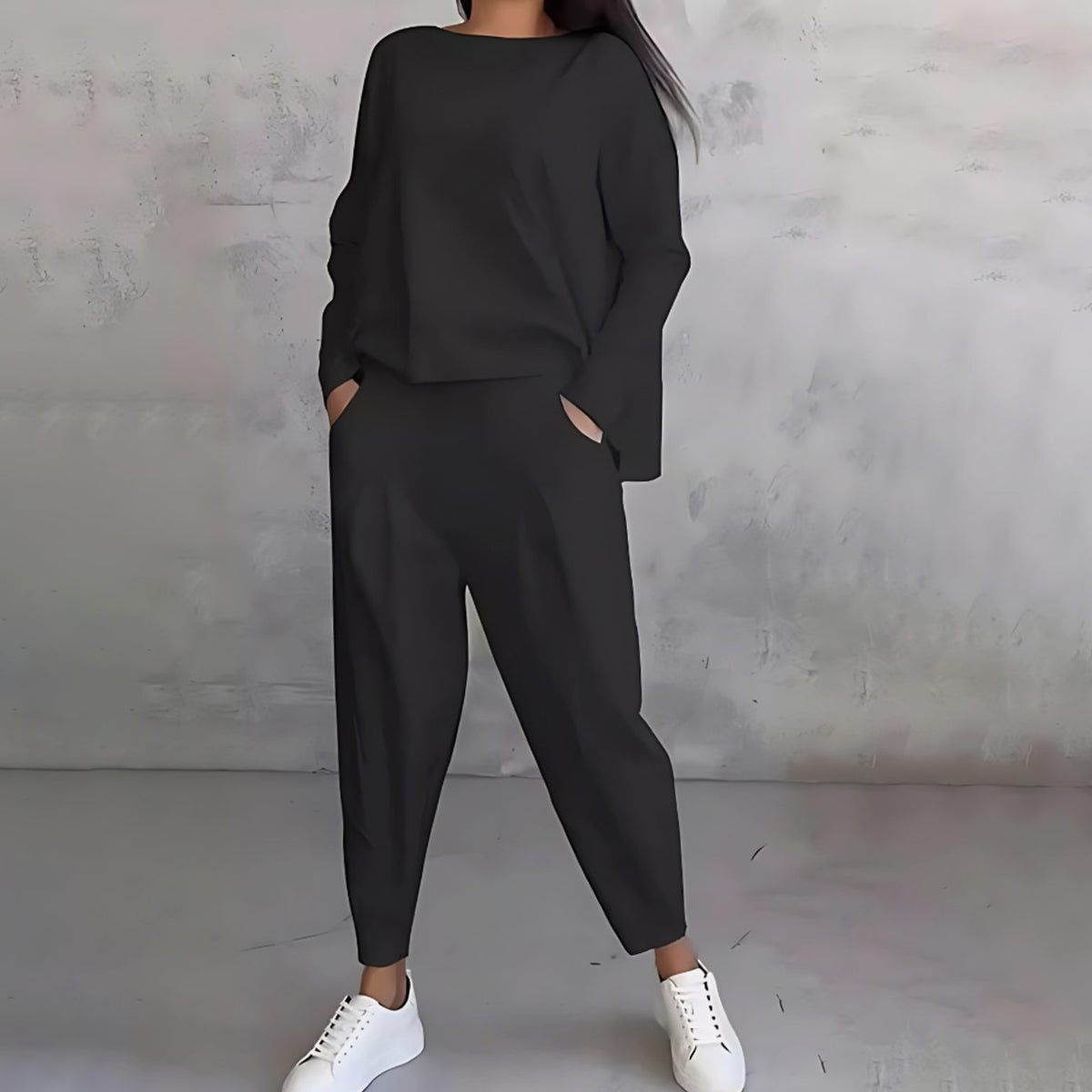 Women's Loose Casual Top Ankle Pants Matching Set