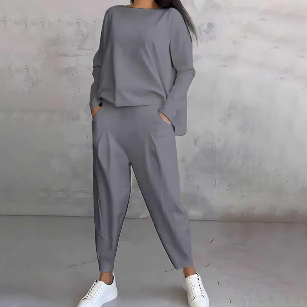 Women's Loose Casual Top Ankle Pants Matching Set