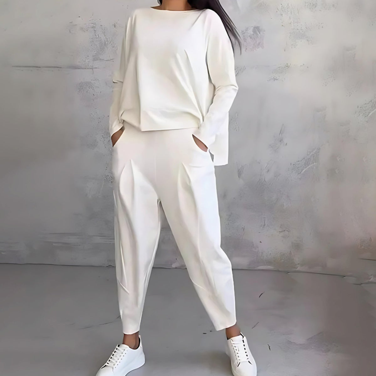 Women's Loose Casual Top Ankle Pants Matching Set