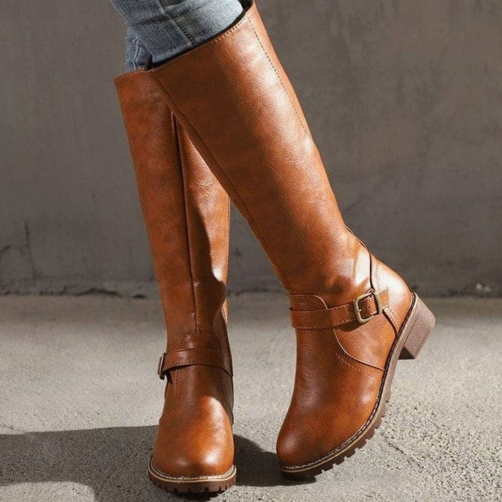 Women's Equestrian-Inspired Side-Zip Tall Boots