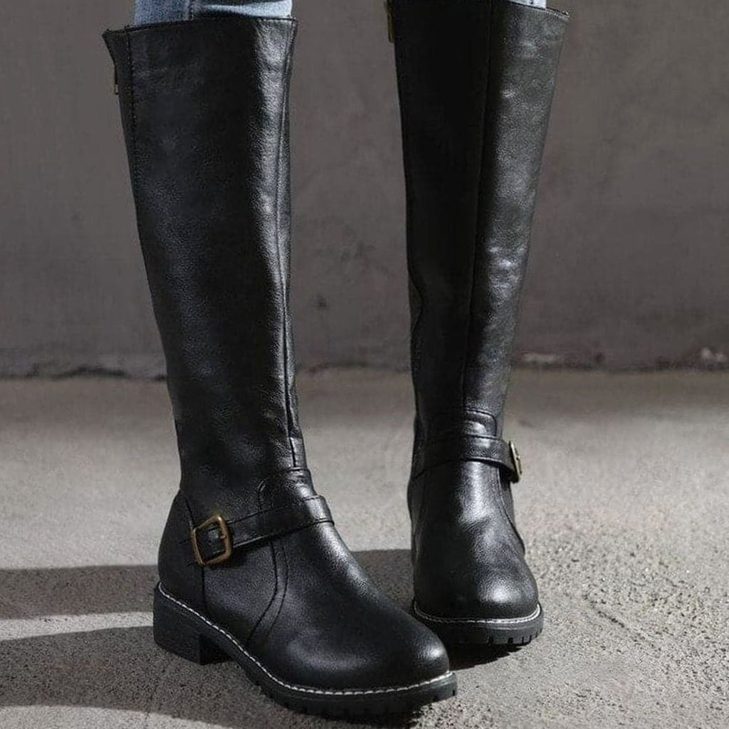 Women's Equestrian-Inspired Side-Zip Tall Boots