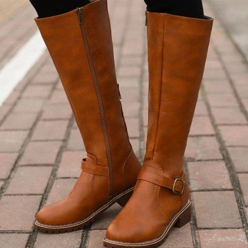 Women's Equestrian-Inspired Side-Zip Tall Boots