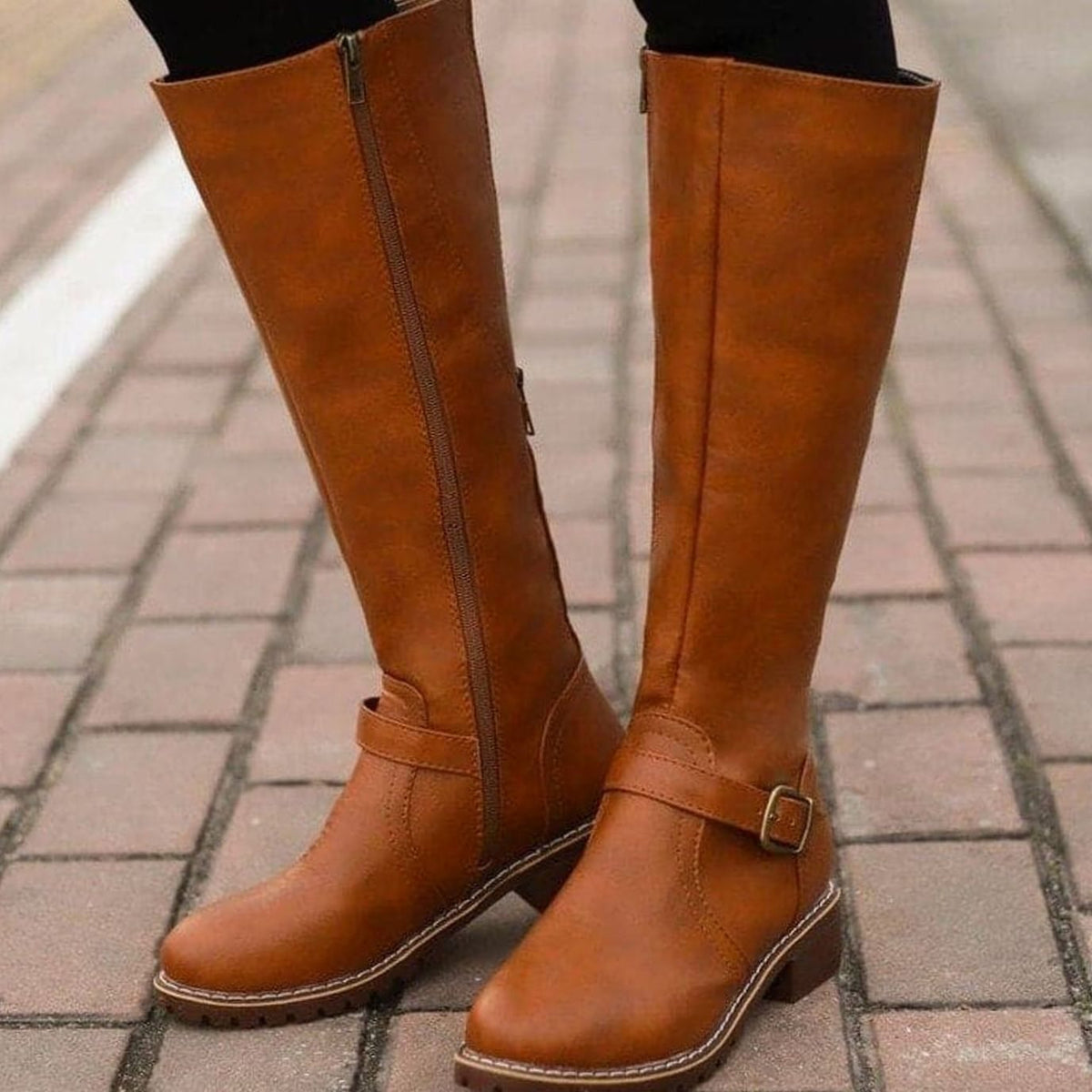 Women's Equestrian-Inspired Side-Zip Tall Boots