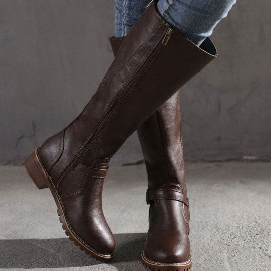 Women's Equestrian-Inspired Side-Zip Tall Boots