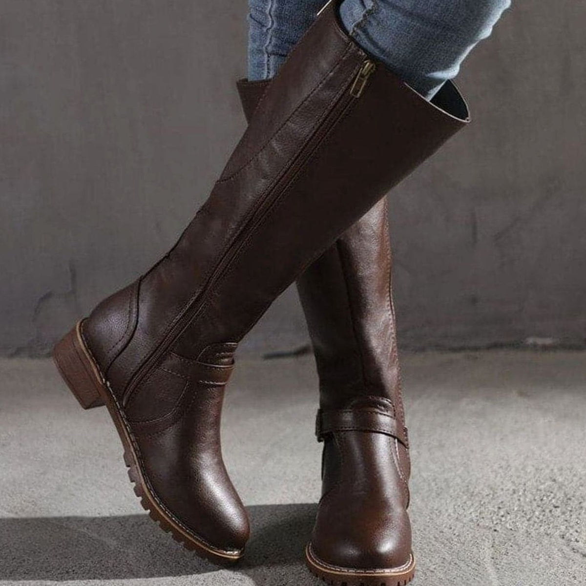 Women's Equestrian-Inspired Side-Zip Tall Boots