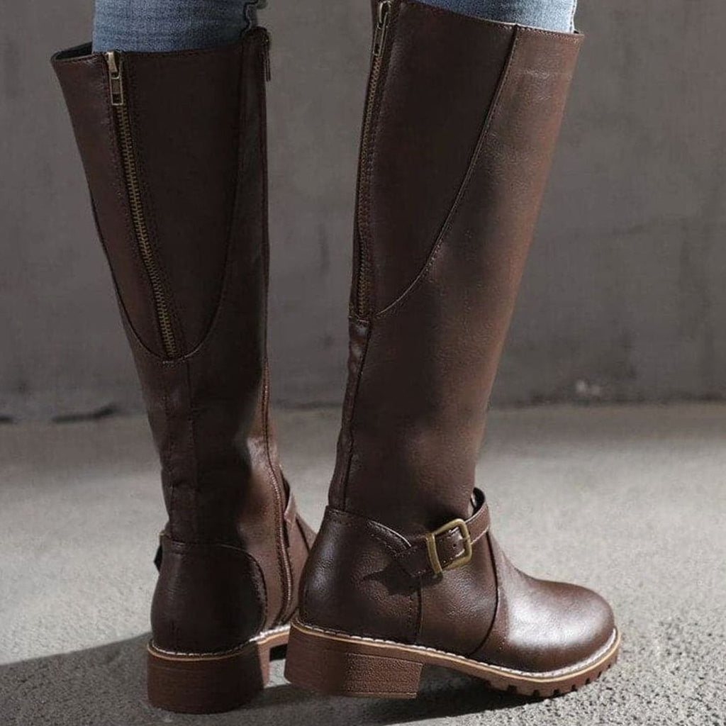 Women's Equestrian-Inspired Side-Zip Tall Boots