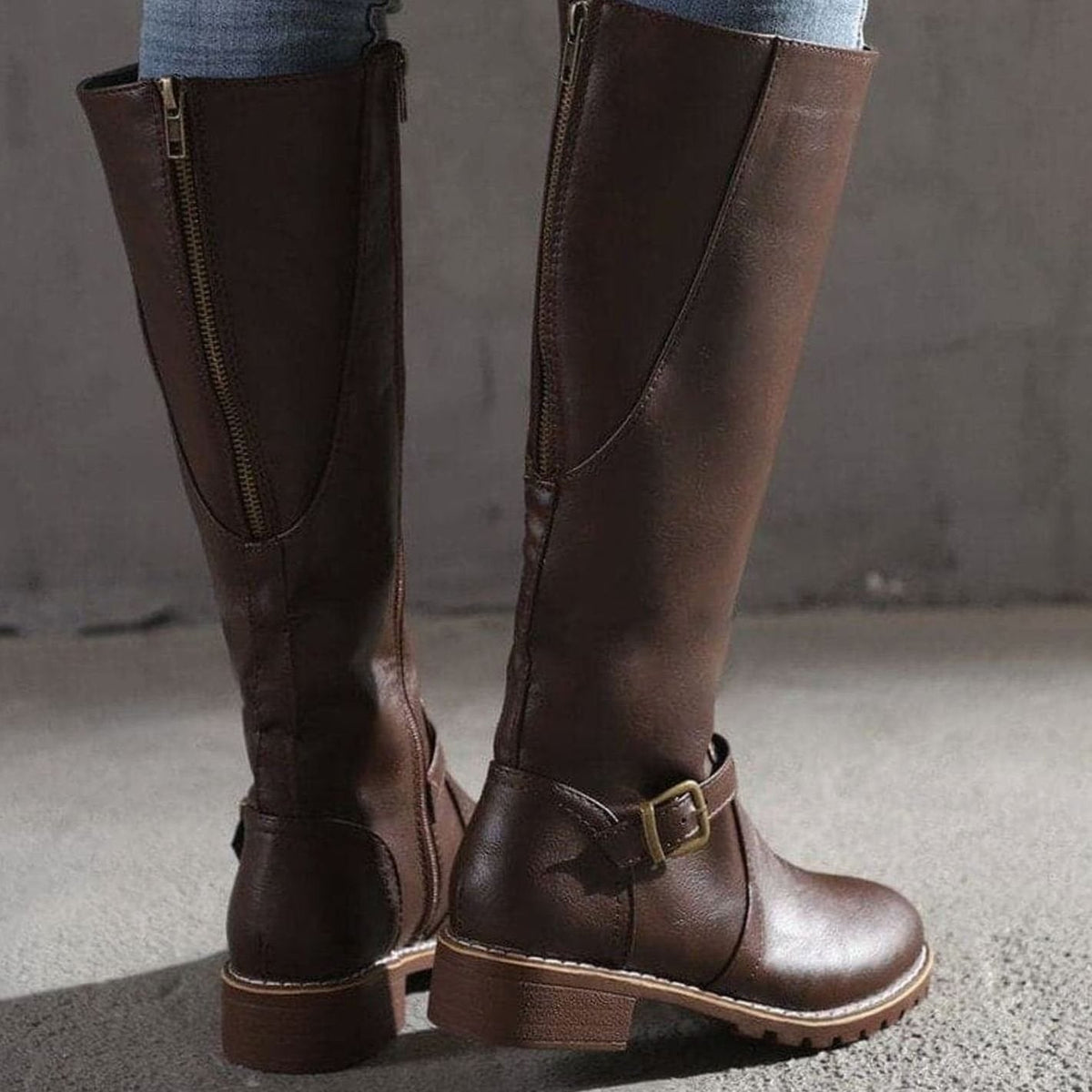 Women's Equestrian-Inspired Side-Zip Tall Boots