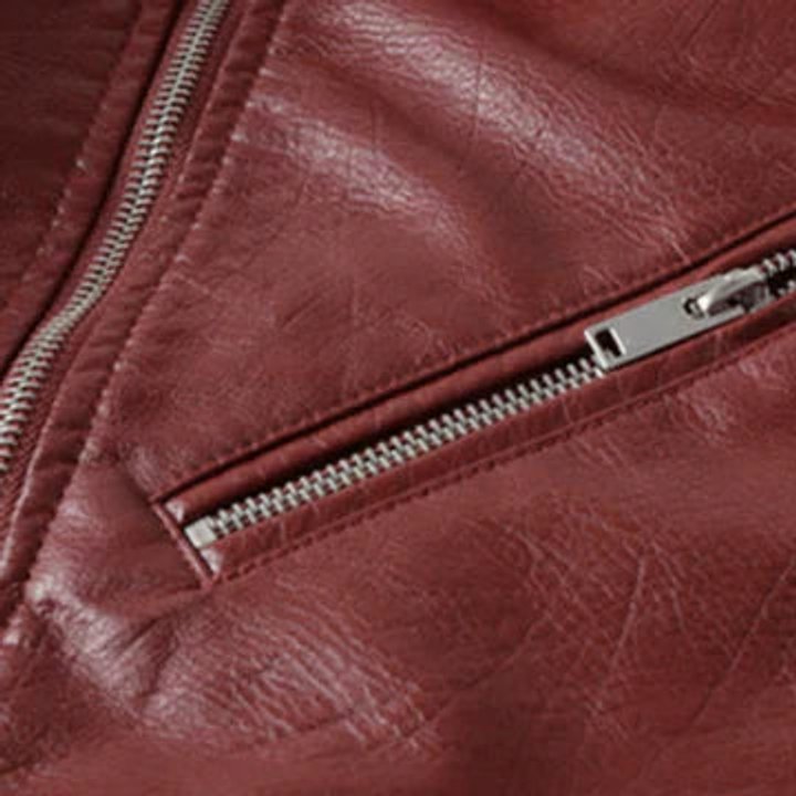 Women's Short Cinched Faux Leather Biker Coat