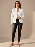 Women's Tailored Textured Winter Coat with Cable Detail