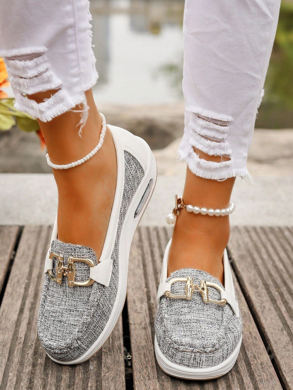 Women's Everyday Comfort Buckle Detail Moccasins