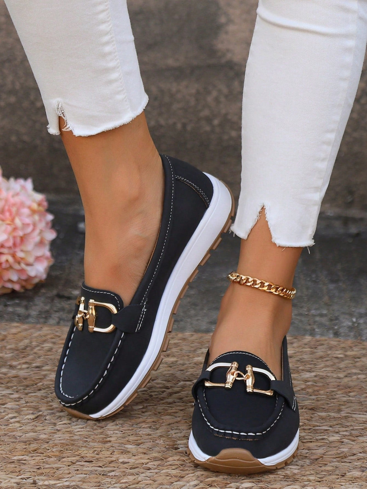 Women's Everyday Comfort Buckle Detail Moccasins