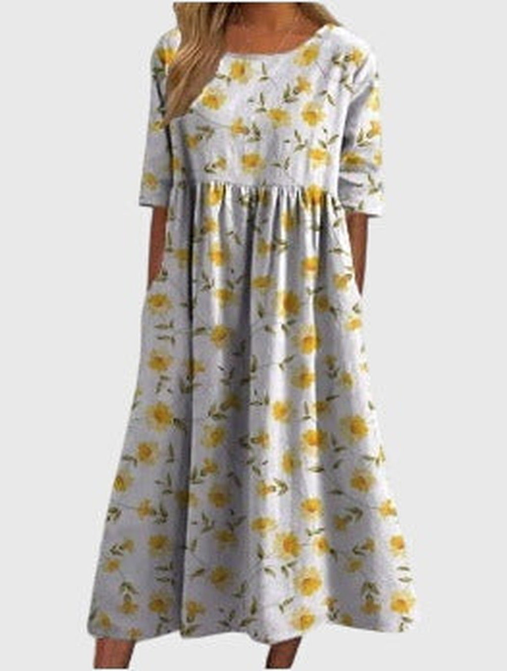 Women's Delicate Floral Casual Summer Midi Dress