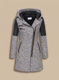 Women's Fashion-Forward Quilted Hooded Wool Overcoat