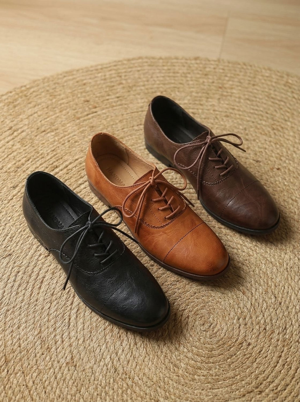 Women's Vintage Style Cushioned Cap Toe Flat Oxfords