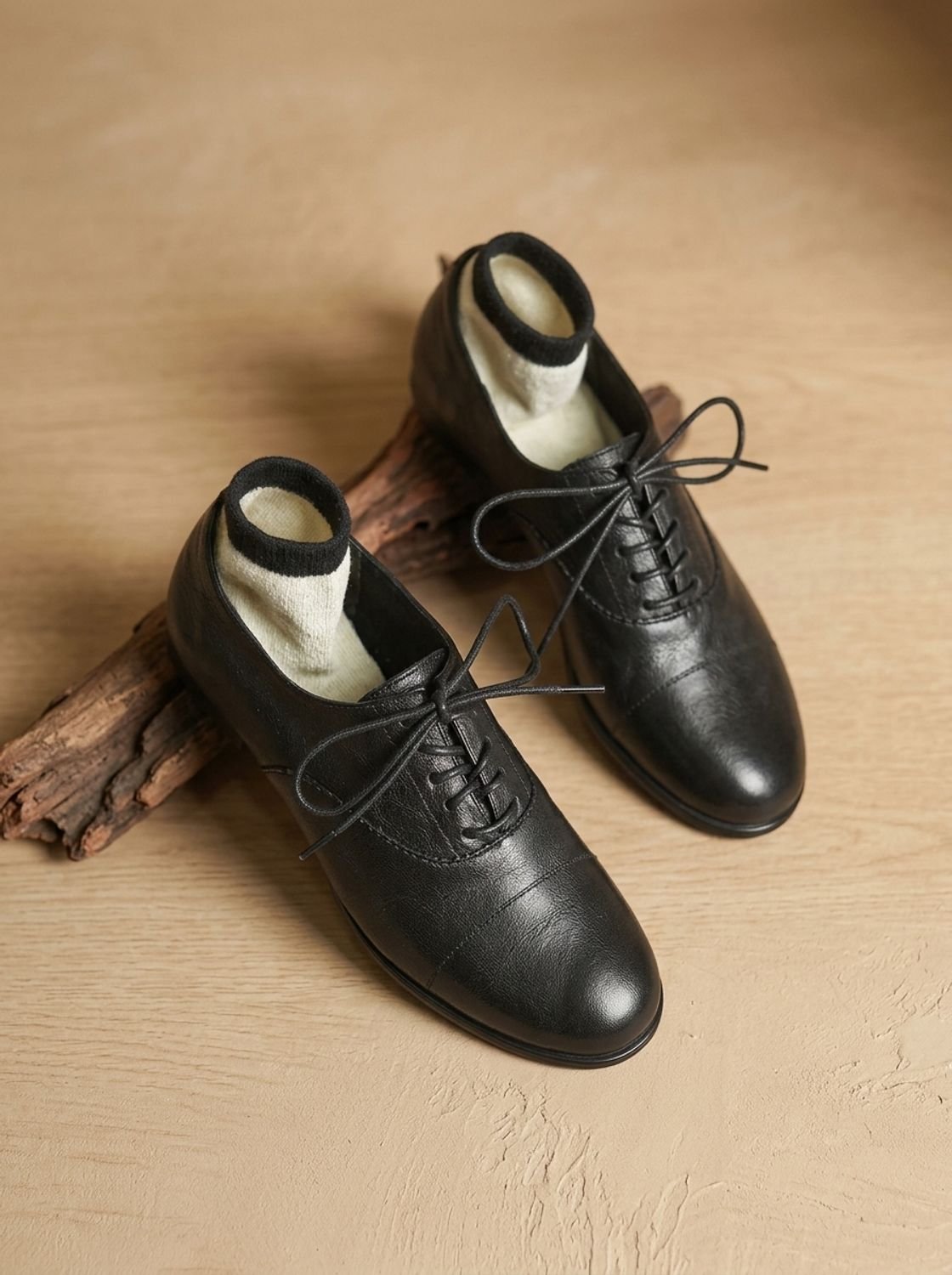 Women's Vintage Style Cushioned Cap Toe Flat Oxfords