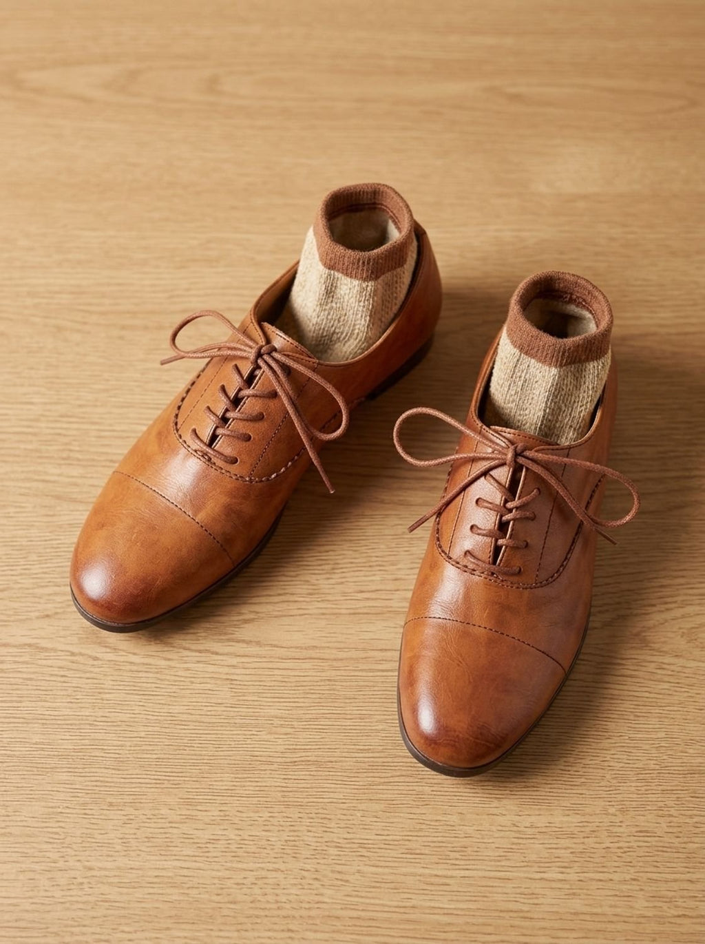 Women's Vintage Style Cushioned Cap Toe Flat Oxfords