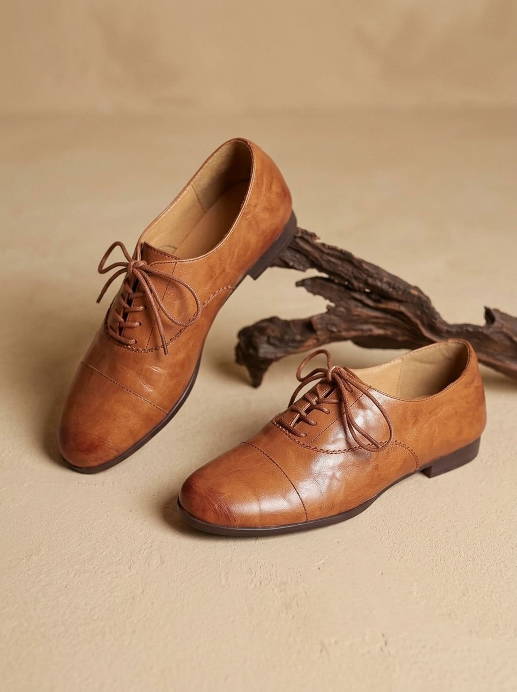 Women's Vintage Style Cushioned Cap Toe Flat Oxfords