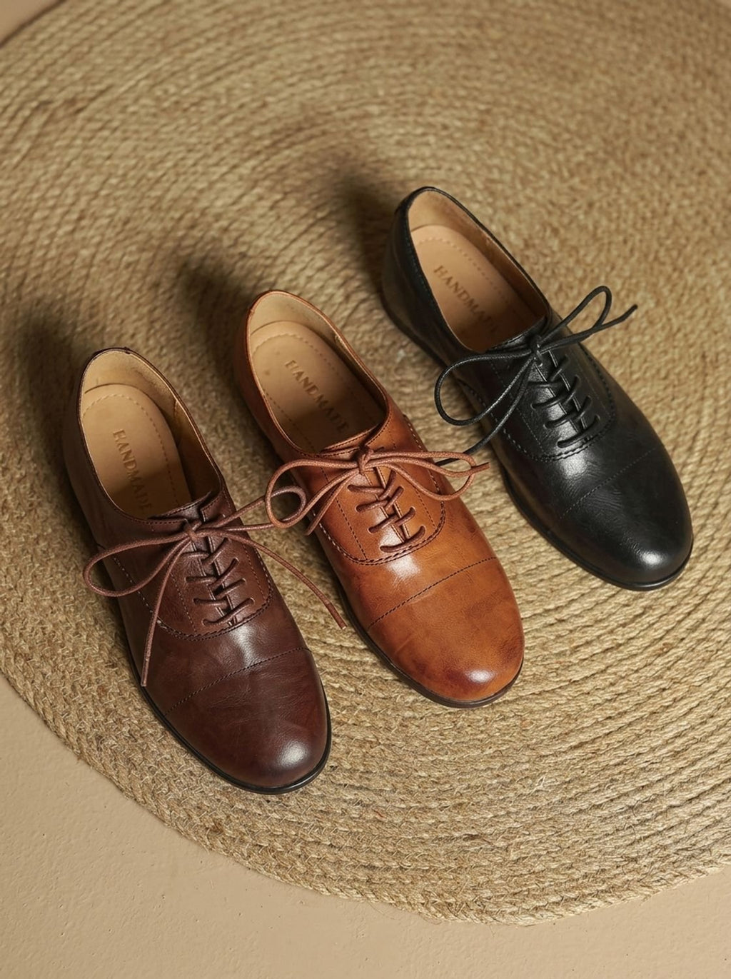 Women's Vintage Style Cushioned Cap Toe Flat Oxfords