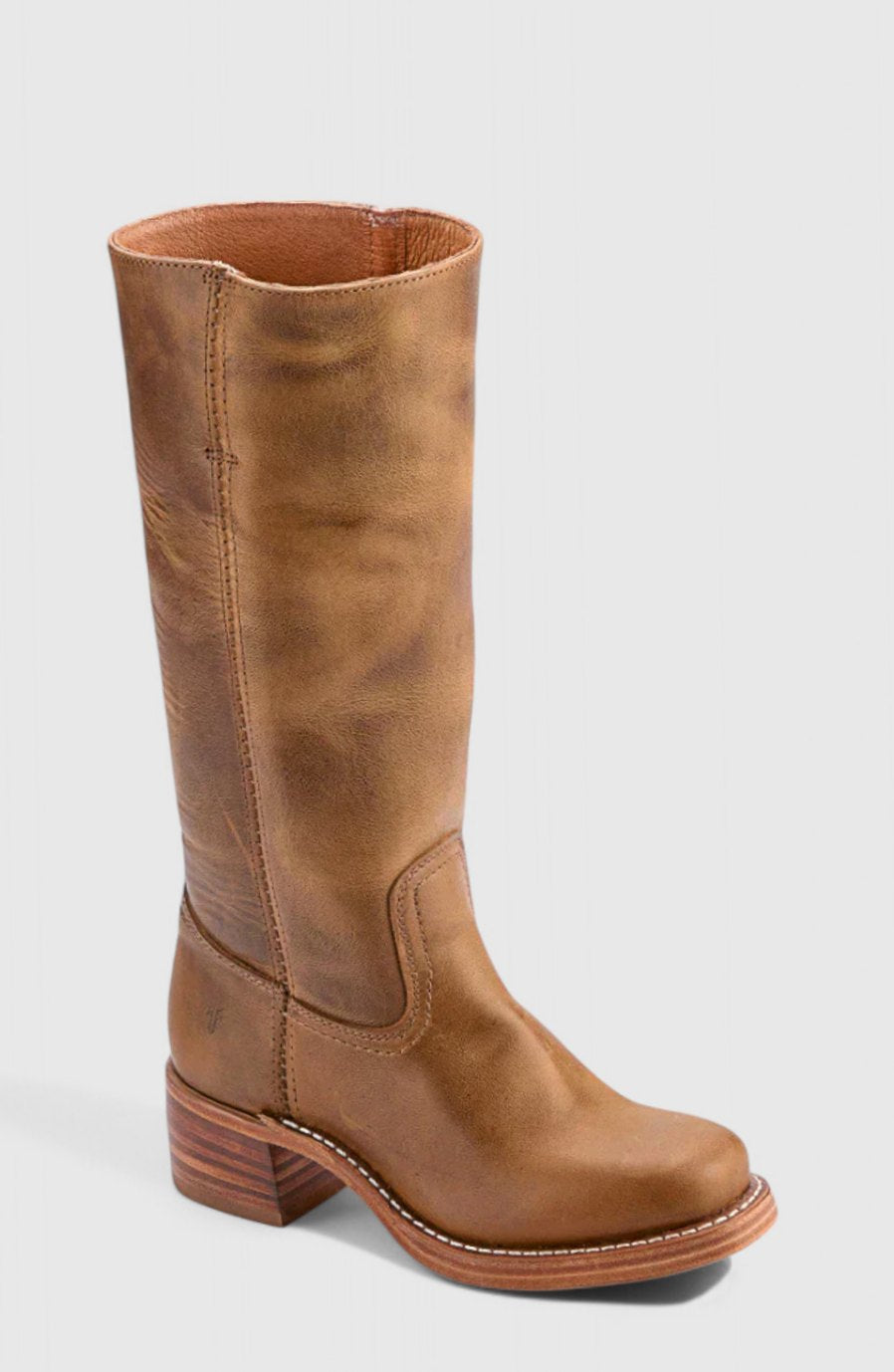 Women's Knee-High Stacked Heel Genuine Leather Boots