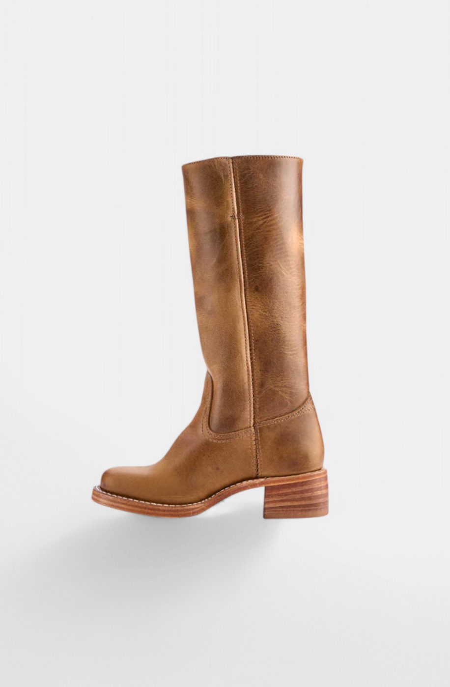 Women's Knee-High Stacked Heel Genuine Leather Boots