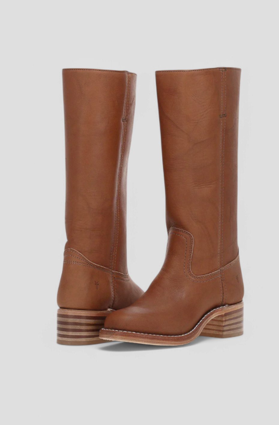 Women's Knee-High Stacked Heel Genuine Leather Boots