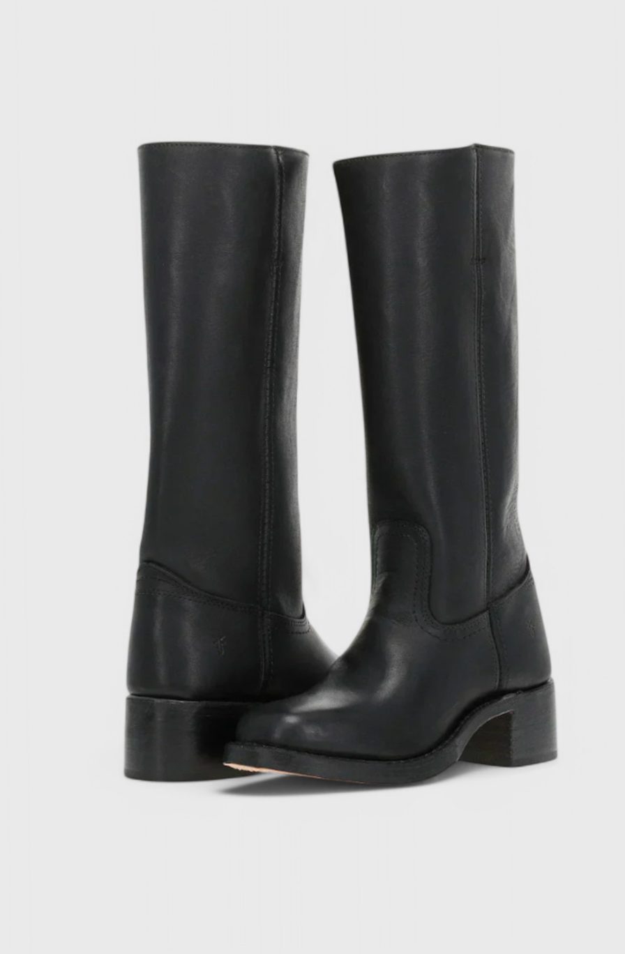 Women's Knee-High Stacked Heel Genuine Leather Boots