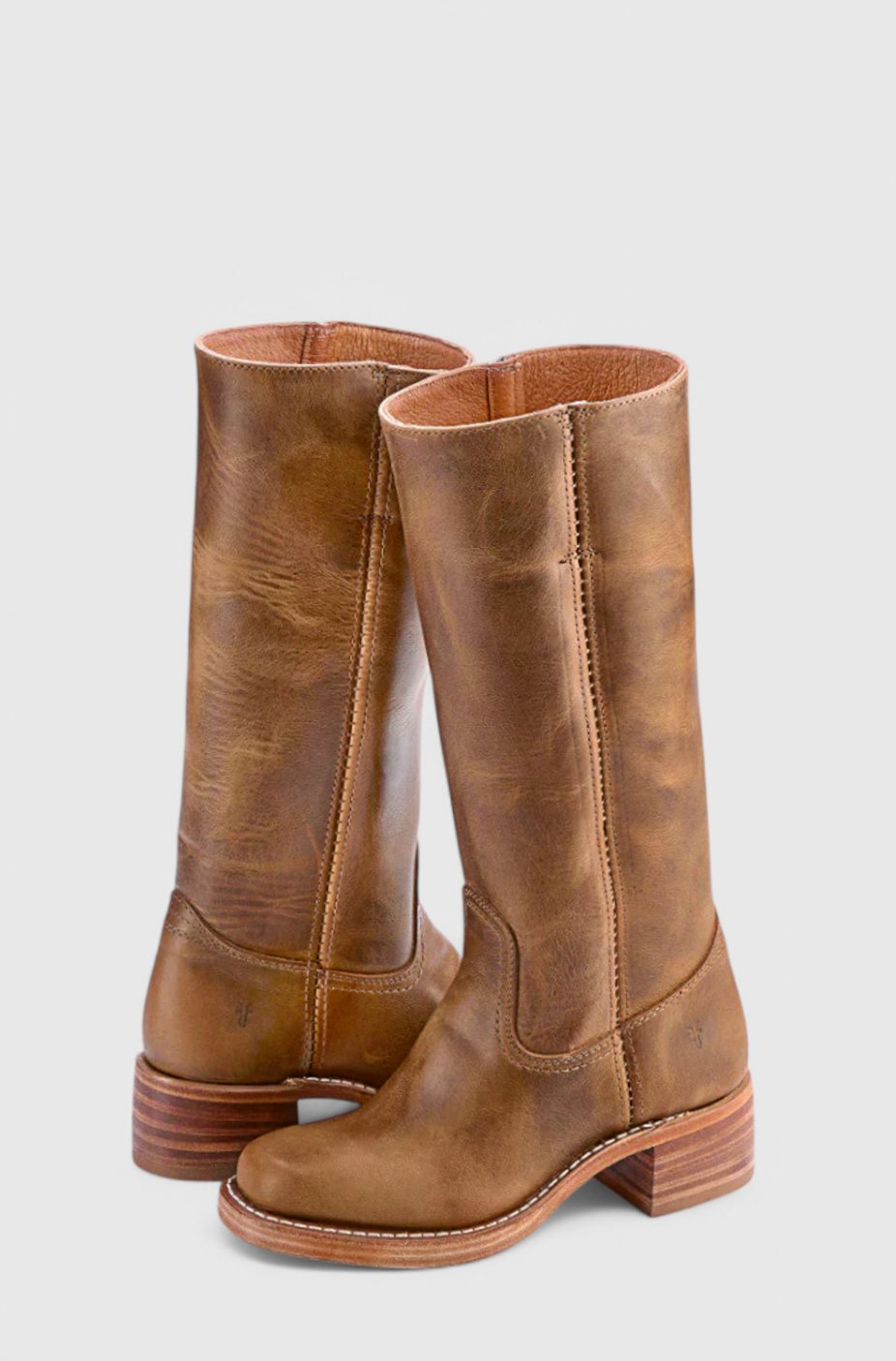 Women's Knee-High Stacked Heel Genuine Leather Boots