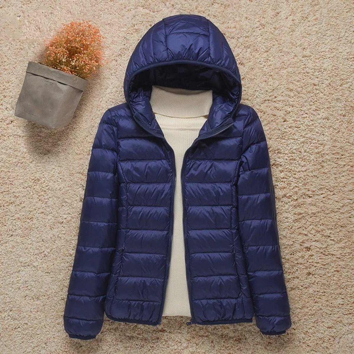 Women's Compact Fold-Up Quilted Puffer Coat