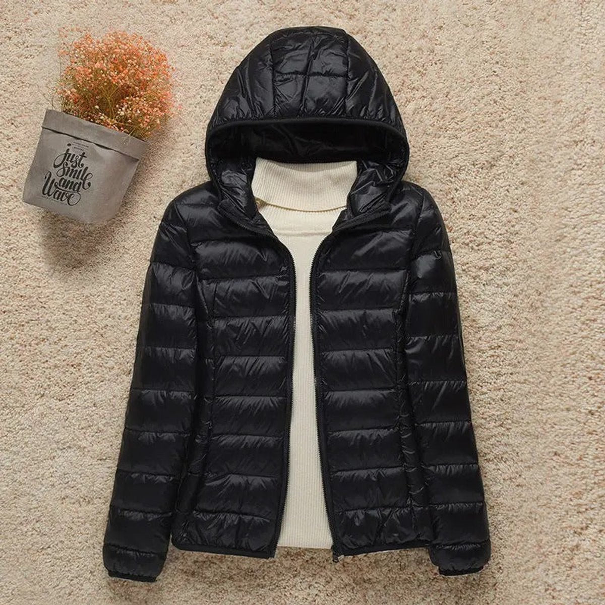 Women's Compact Fold-Up Quilted Puffer Coat