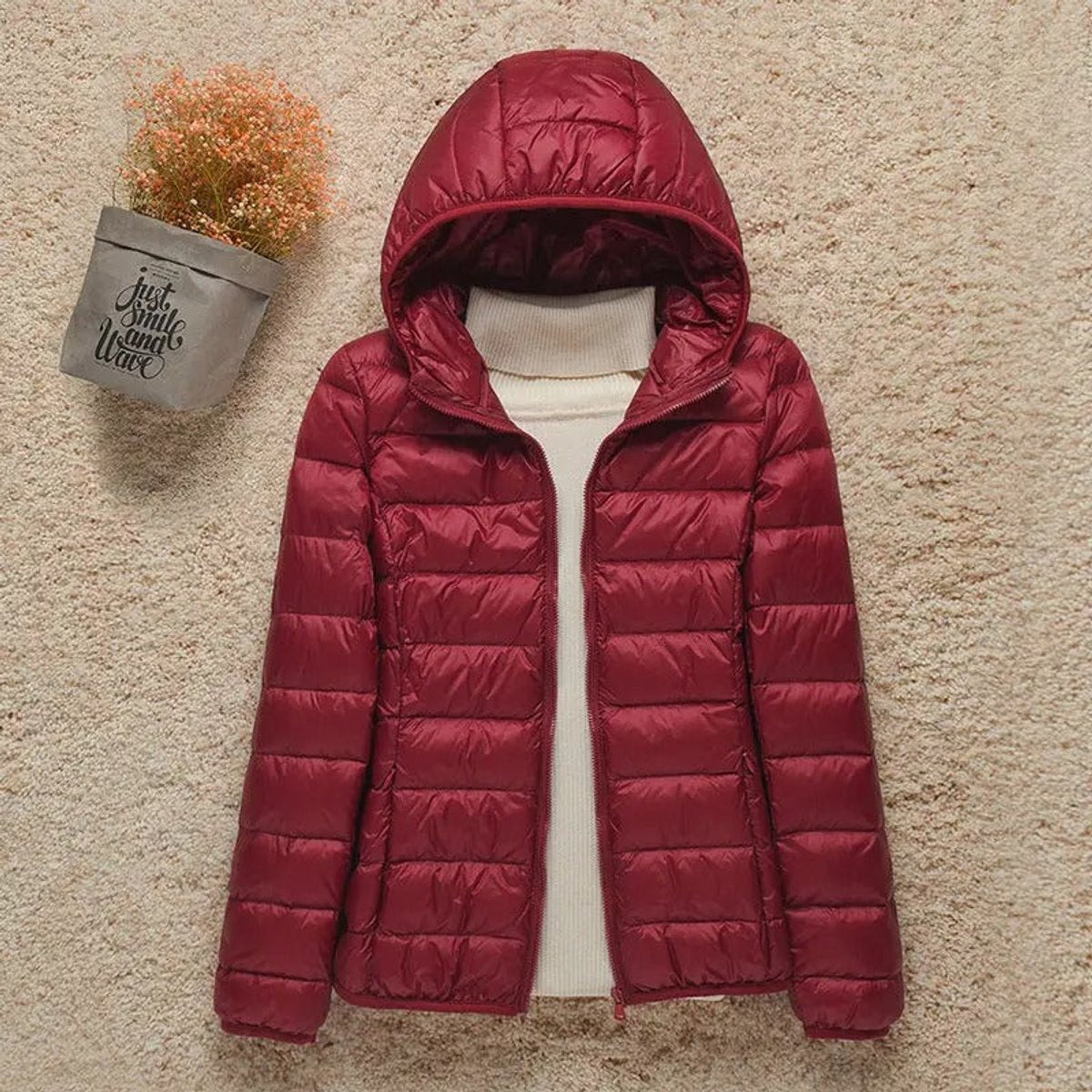 Women's Compact Fold-Up Quilted Puffer Coat