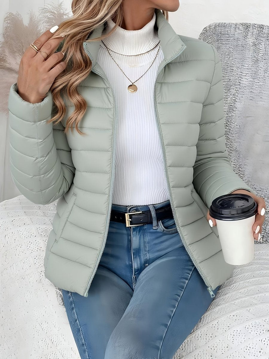 Women's Quilted Stand-Collar Lightweight Puffer Parka