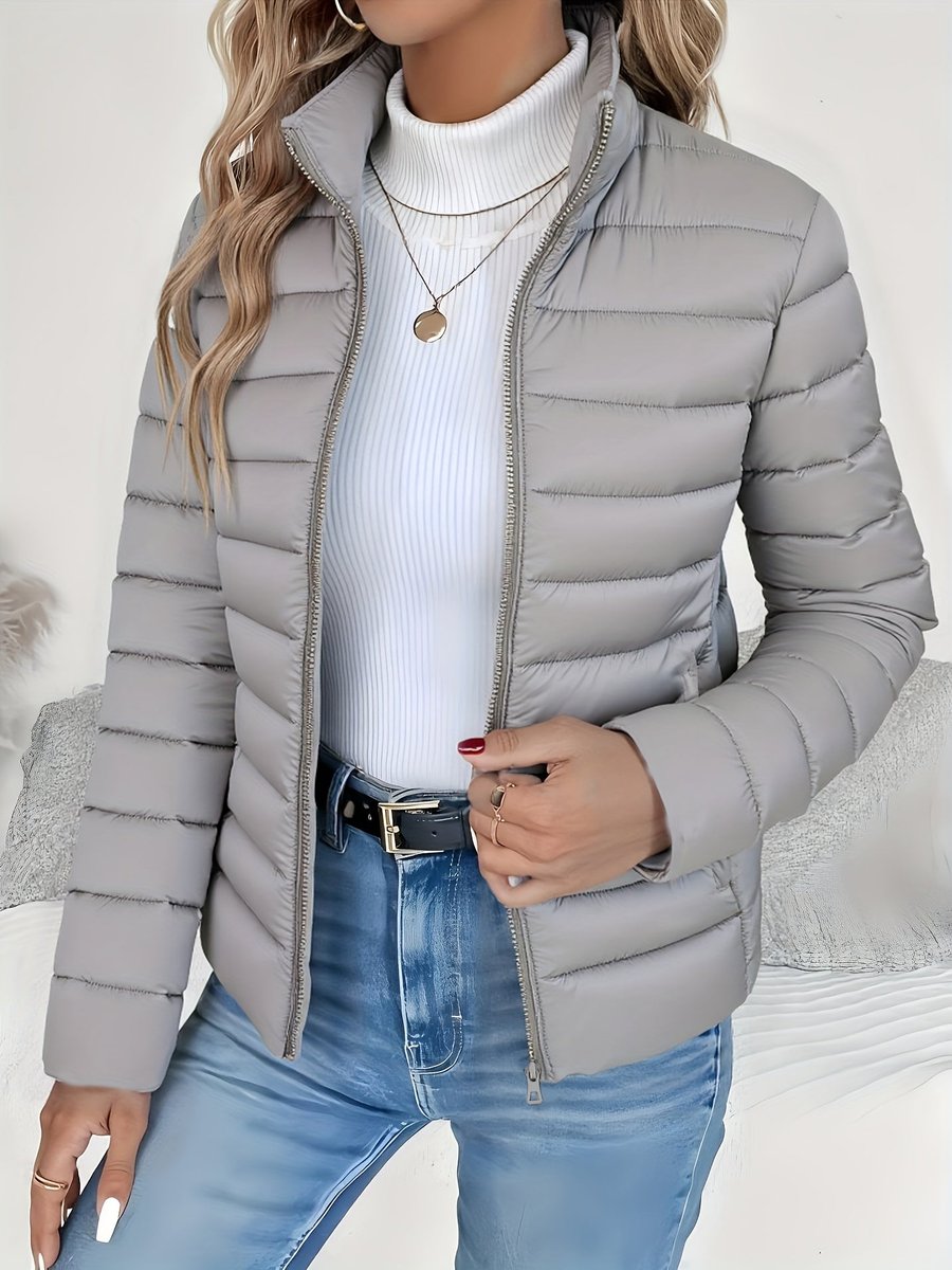 Women's Quilted Stand-Collar Lightweight Puffer Parka