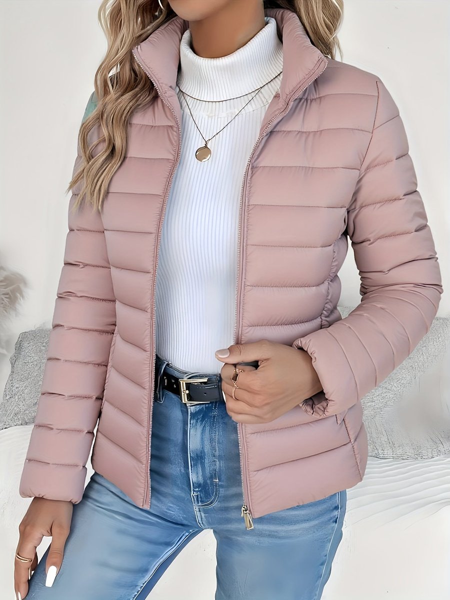 Women's Quilted Stand-Collar Lightweight Puffer Parka