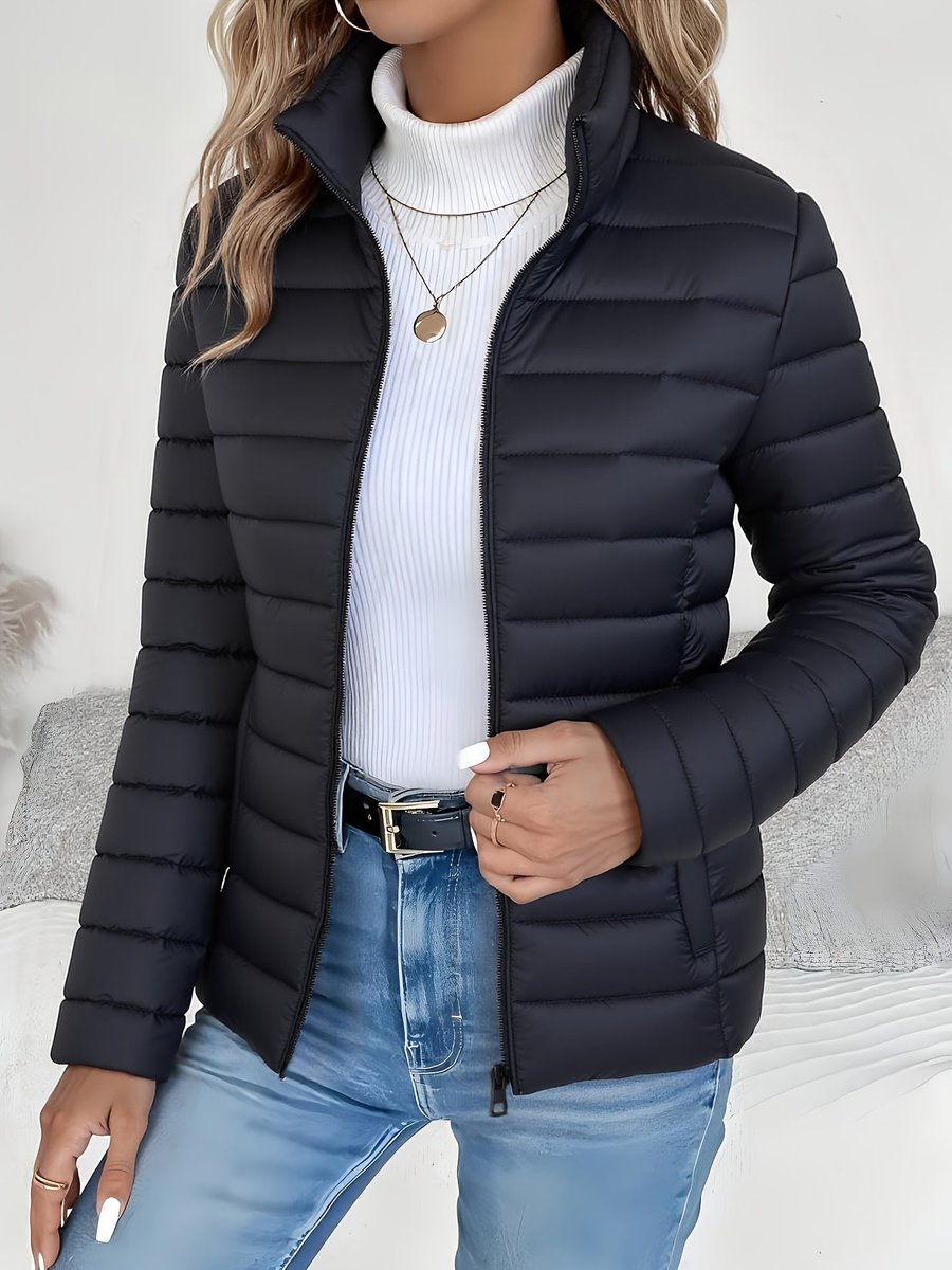 Women's Quilted Stand-Collar Lightweight Puffer Parka