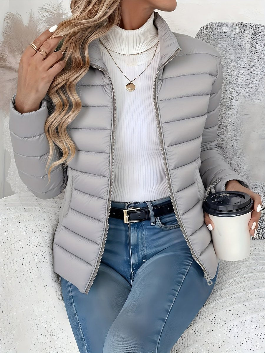 Women's Quilted Stand-Collar Lightweight Puffer Parka