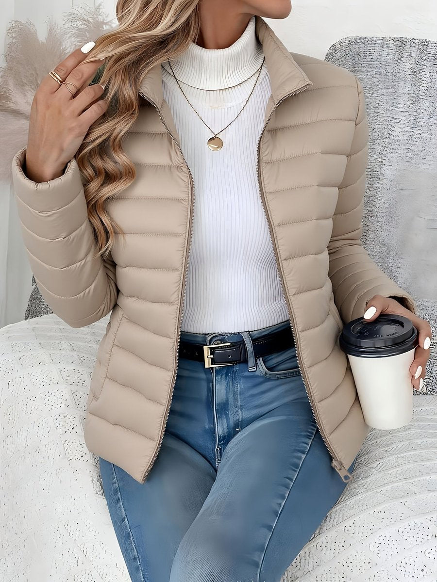 Women's Quilted Stand-Collar Lightweight Puffer Parka