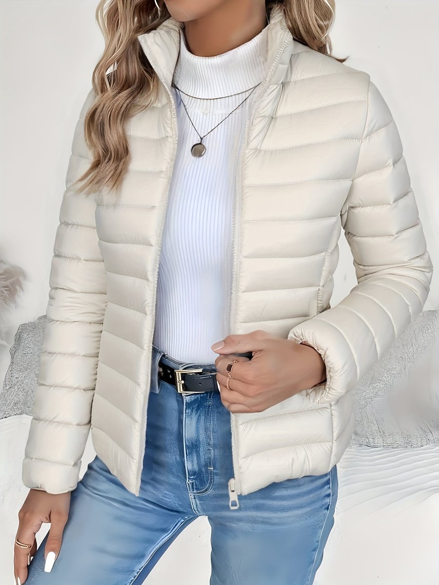 Women's Quilted Stand-Collar Lightweight Puffer Parka