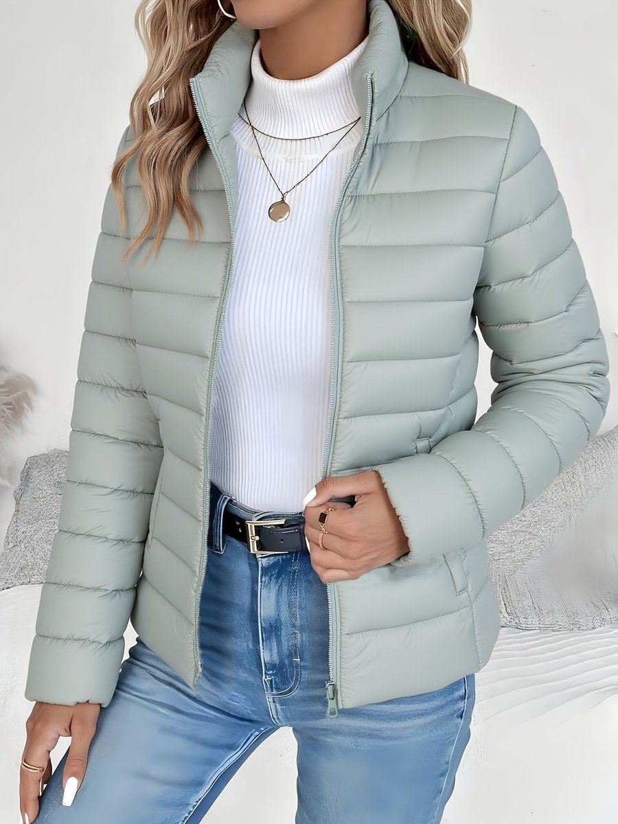 Women's Quilted Stand-Collar Lightweight Puffer Parka