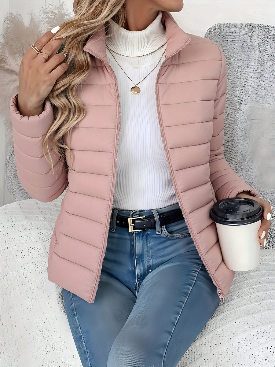 Women's Quilted Stand-Collar Lightweight Puffer Parka