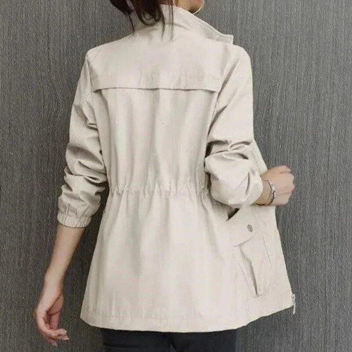 Women's Drawstring Bomber Jacket for Cool Summer Evenings