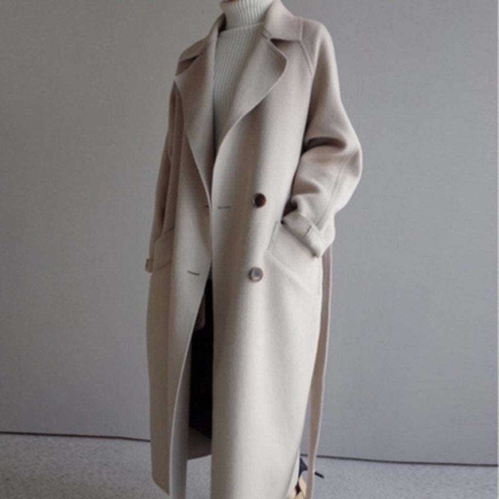 Women's Longline Knitted Double Breasted Cardigan Coat