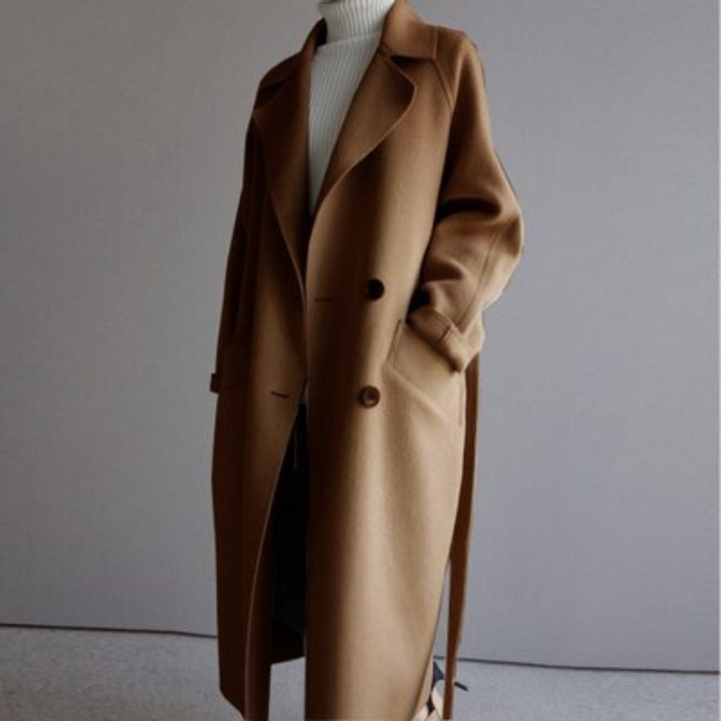 Women's Longline Knitted Double Breasted Cardigan Coat
