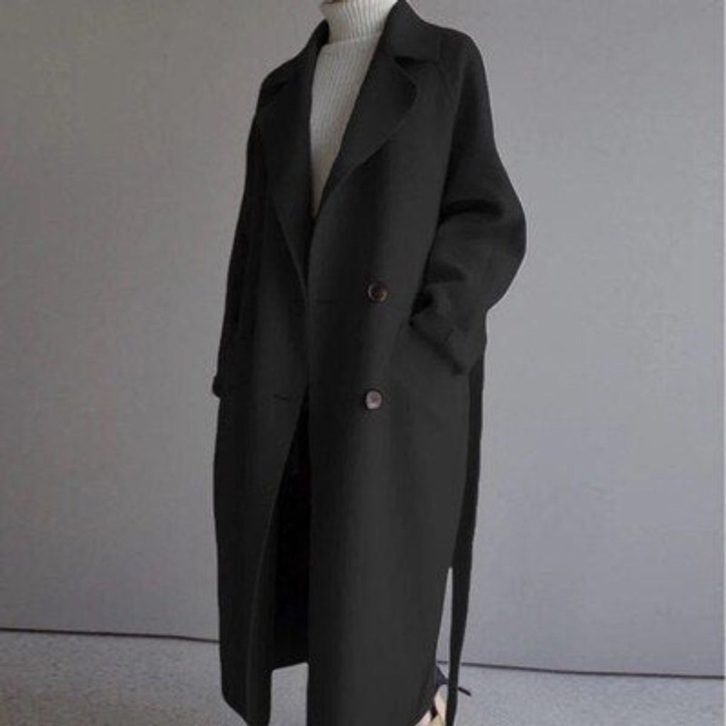 Women's Longline Knitted Double Breasted Cardigan Coat