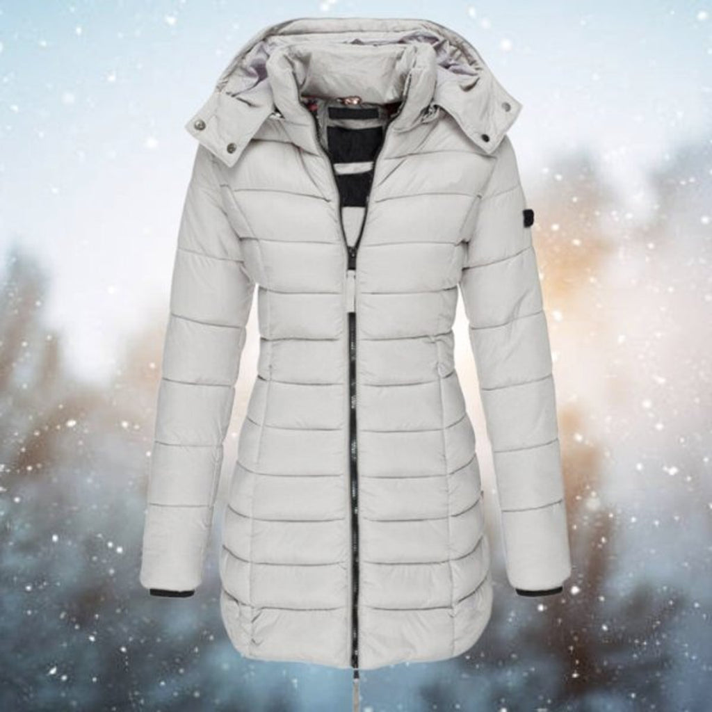 Women's Mid-Thigh Hooded Puffer Coat for Winter
