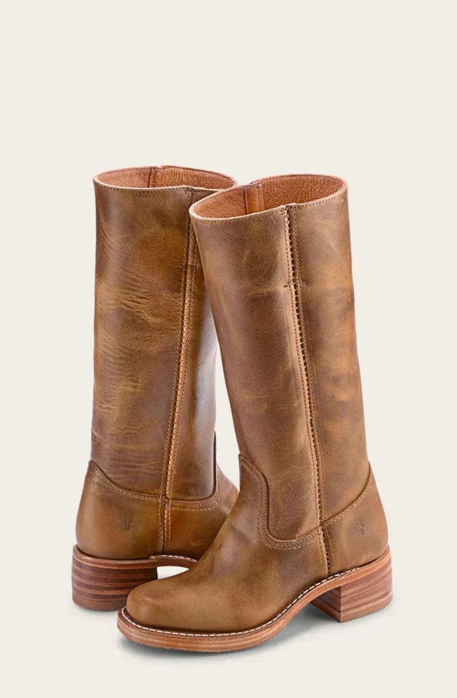 Women's Classic Mid-Calf Stacked Heel Cowgirl Boots